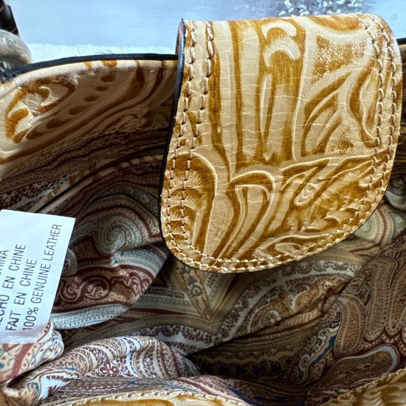 Hype Animal Print Brass Metal Leather Shoulder Bag Gold Tone, - Picture 10 of 11